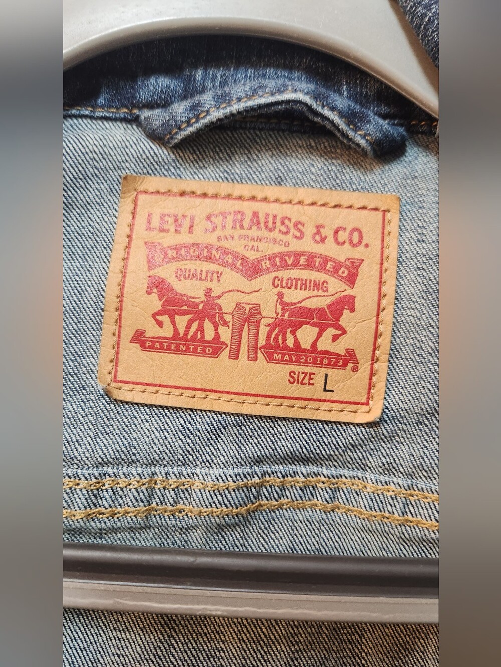 Levi Strauss Trucker Jean Jacket Cotton - Large - Picture 3 of 7